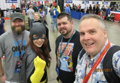 Dustin Goff, Paul Morton, John Ost, and Batgirl - Dallas Fan Expo